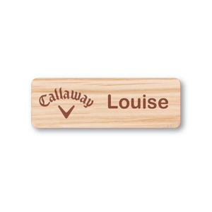 Solid Cherry Wood Name Badge